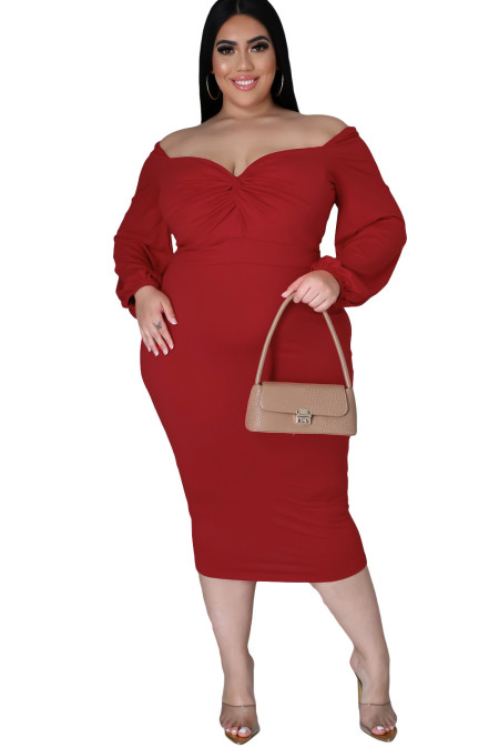Ruby Red Knot front Midi Dress
