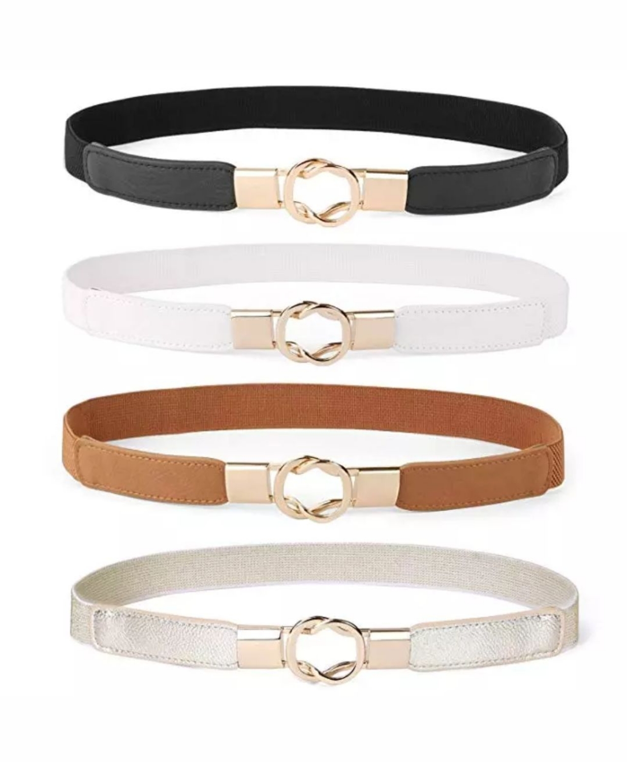 Gold Buckle Stretch Belt