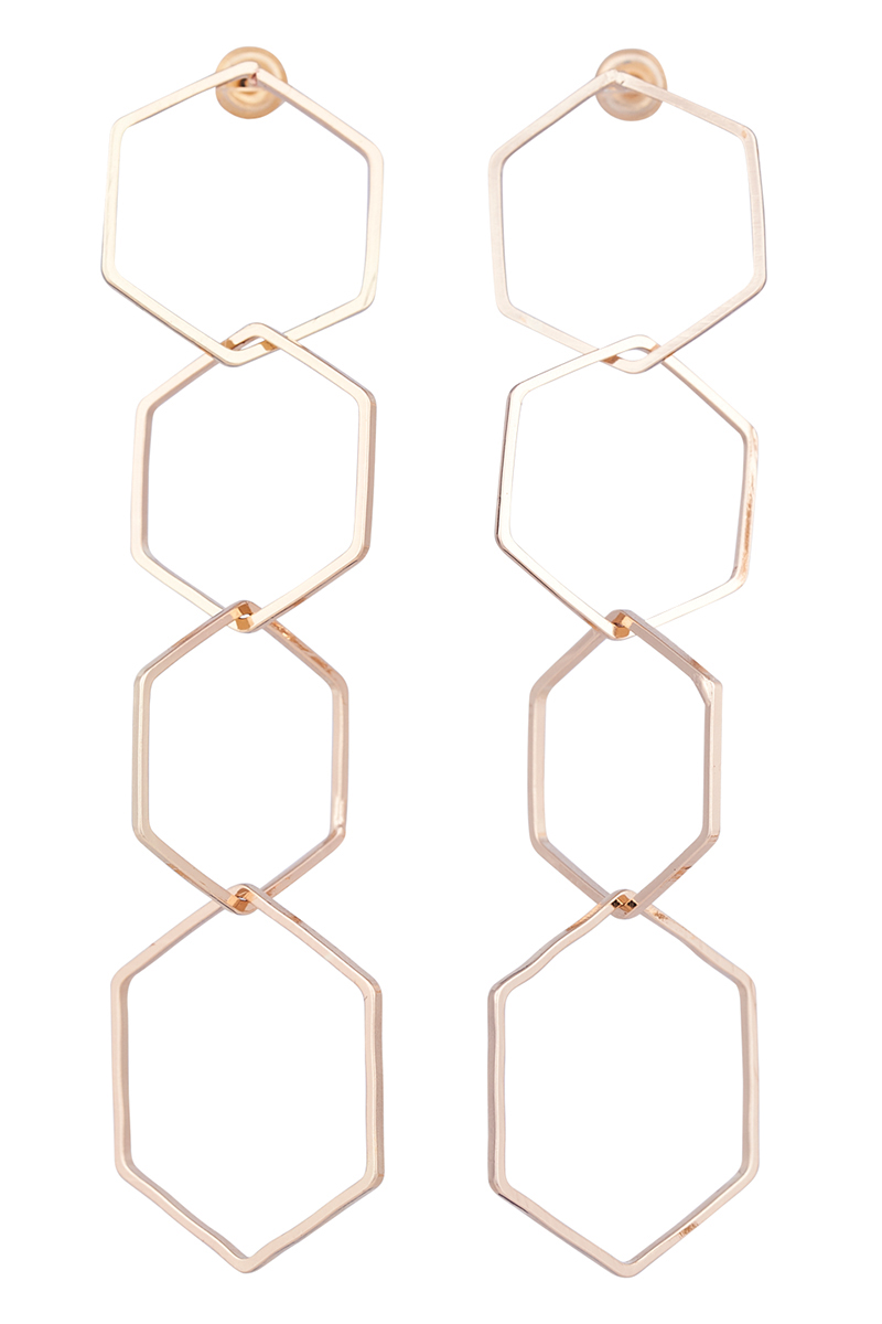 PROVENCE HEX EARRING -Gold